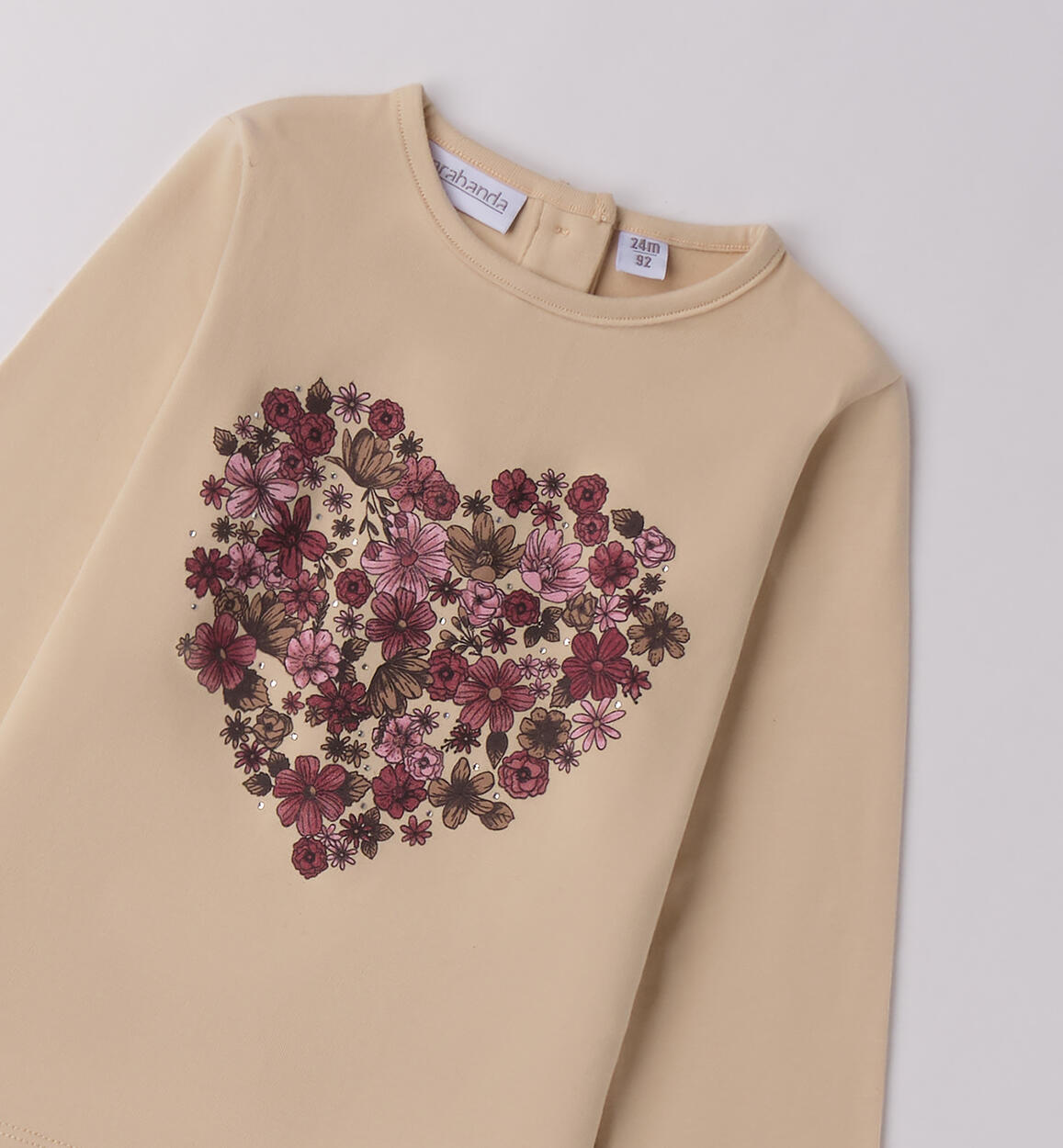 Maglia bambina con cuore BEIGE-0916 - 1480F31300