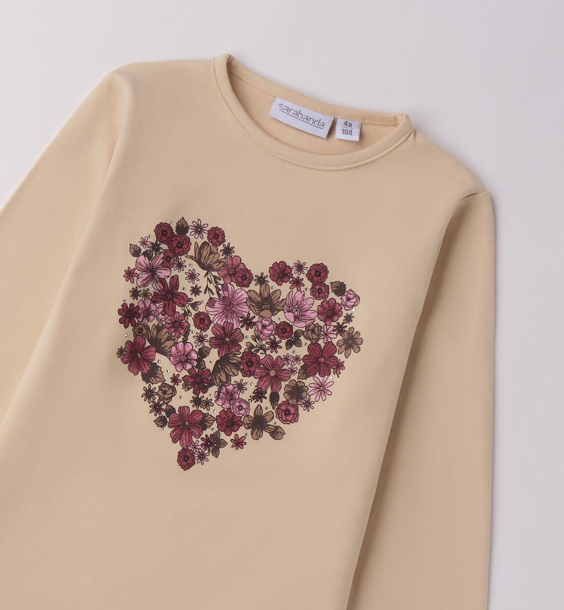 Maglia bambina con cuore BEIGE-0916 - 1480F31300
