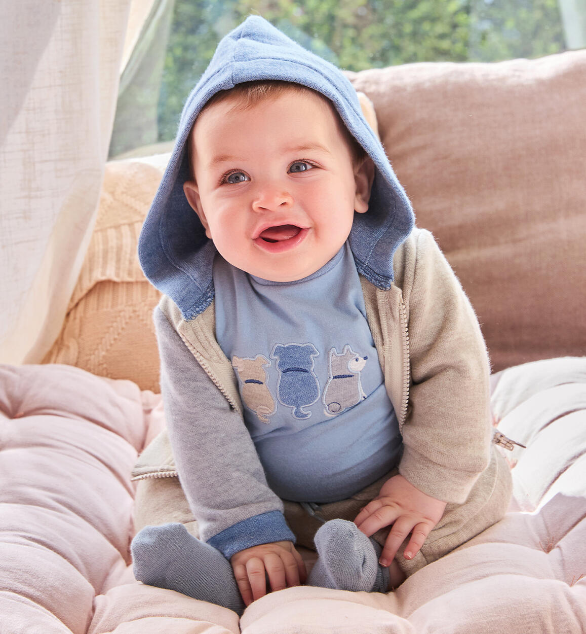 Maglia girocollo neonato AZZURRO Minibanda