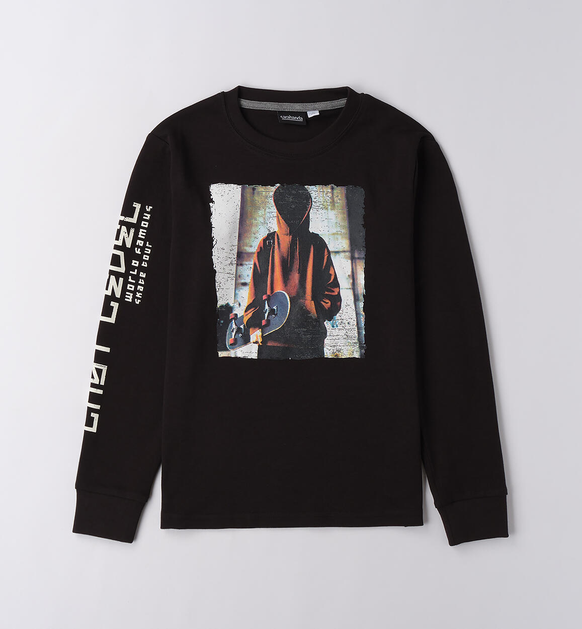 Maglia girocollo ragazzo NERO Sarabanda