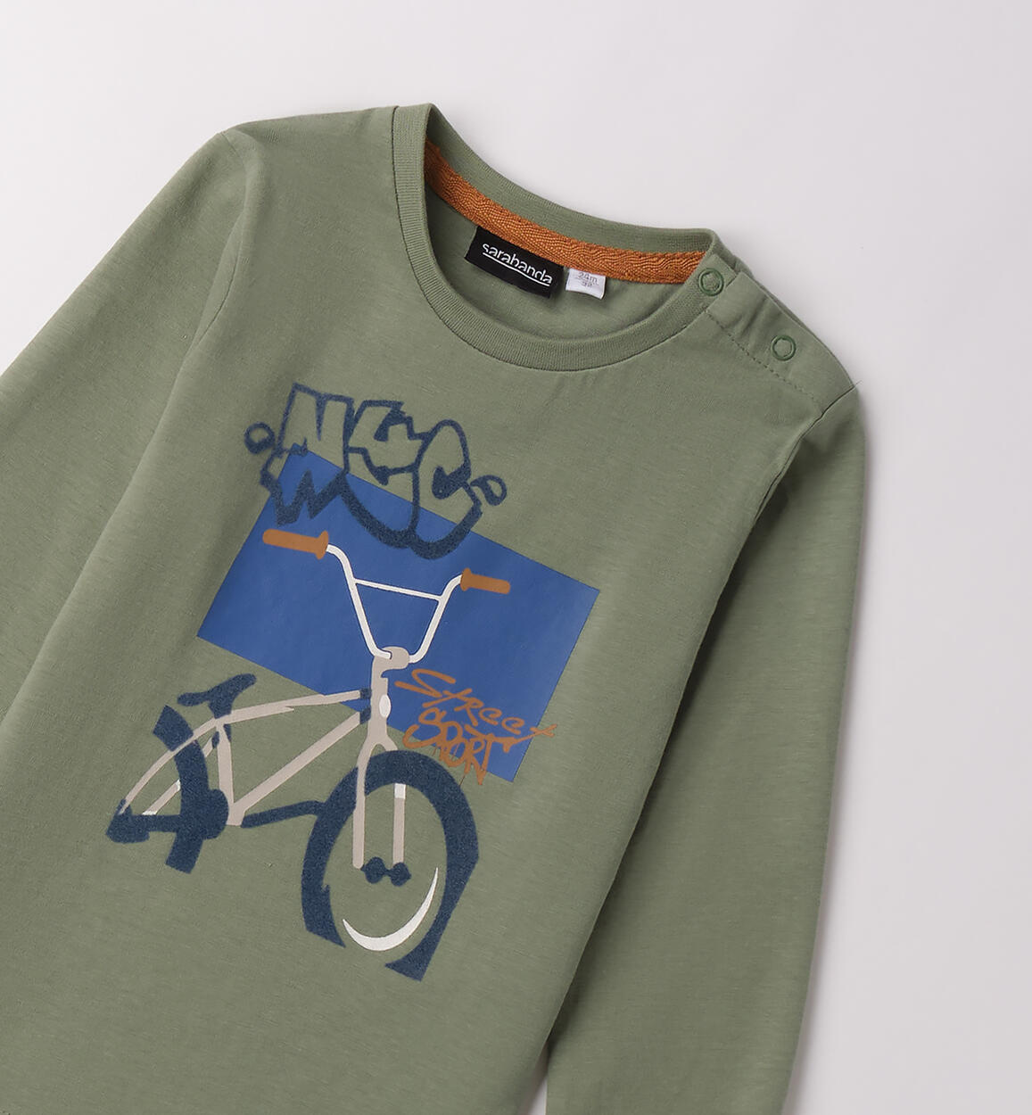 Maglia per bambino girocollo VERDE SALVIA-4921 - 1200F02300