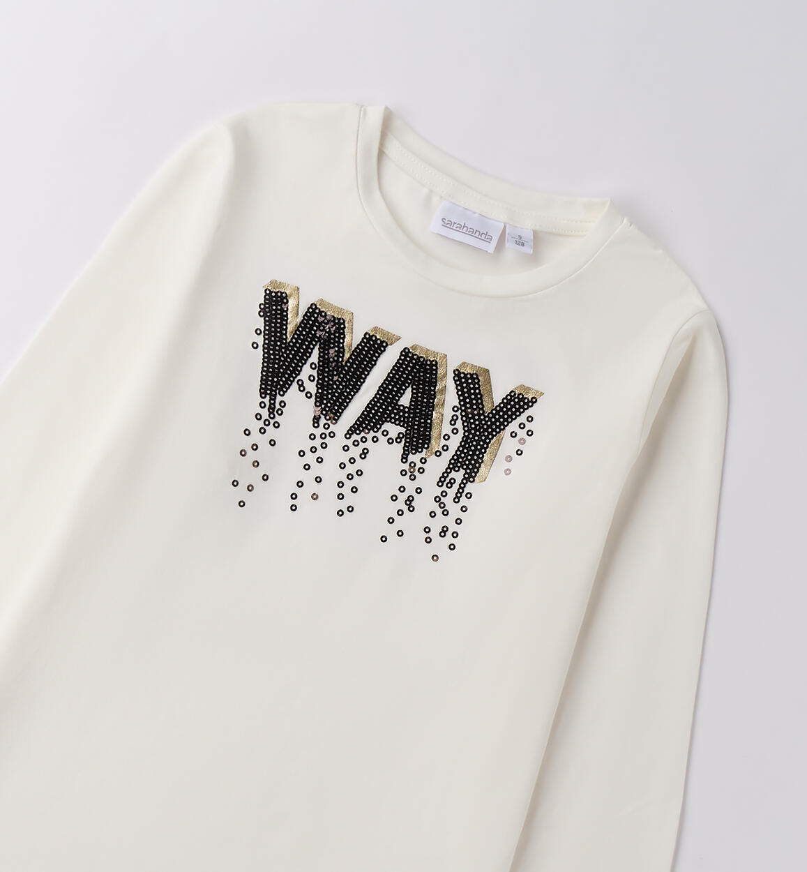Maglia ragazza con scritta PANNA-0112 - 2460F53300