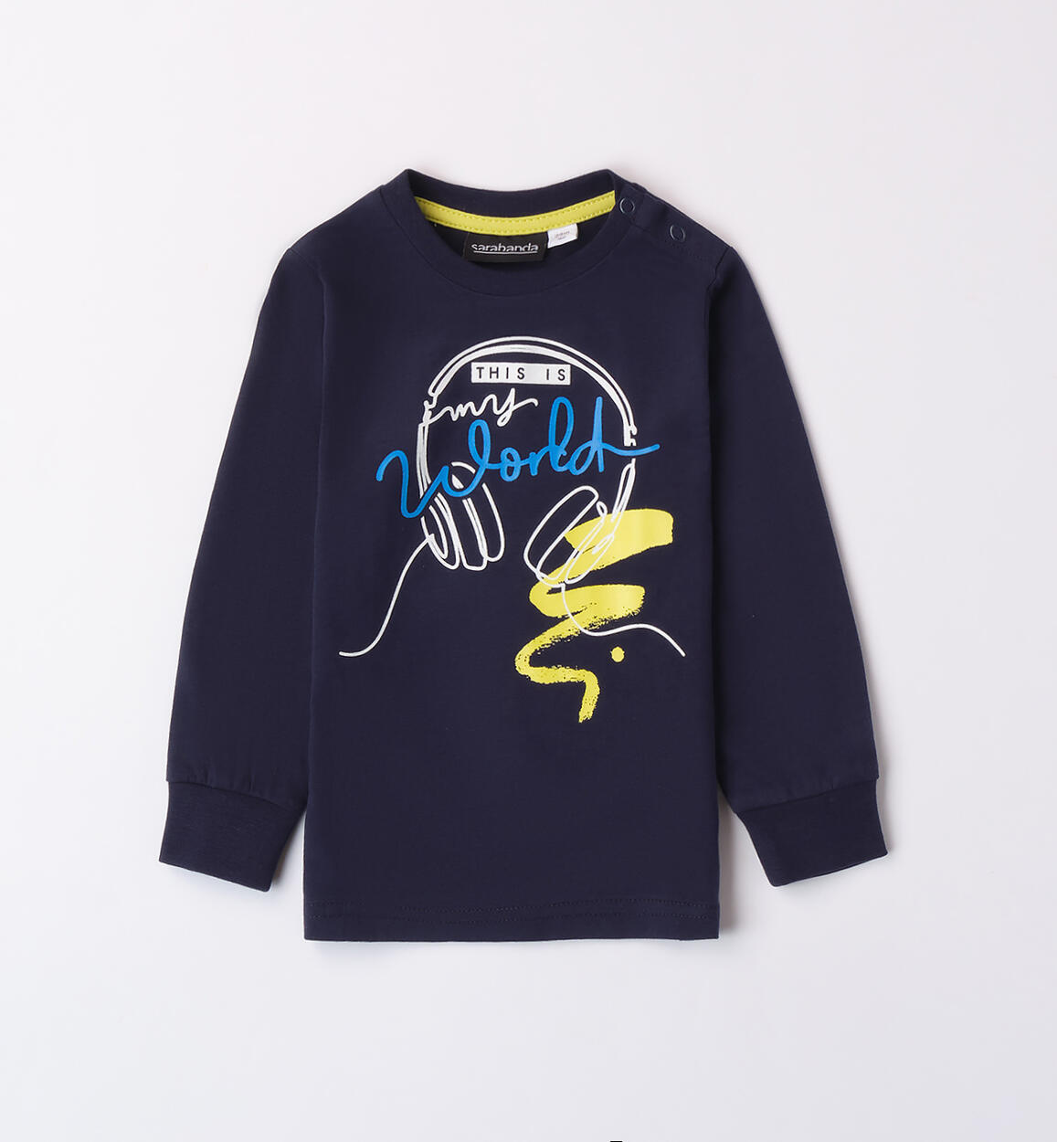 Maglietta 100% cotone bambino BLU Sarabanda