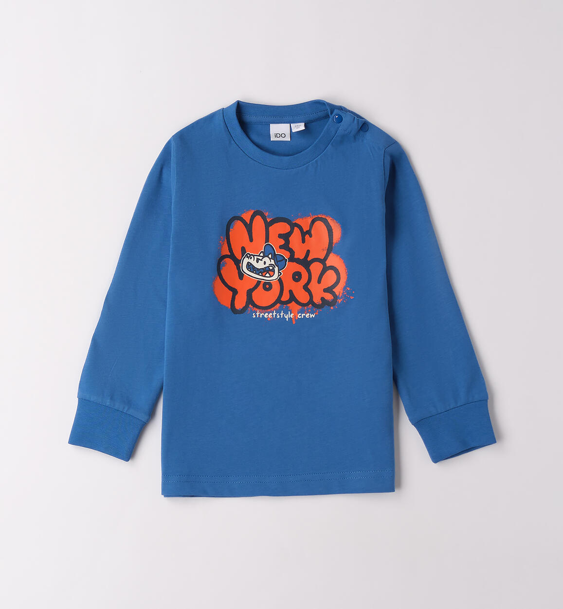 Maglietta 100% cotone bambino AZZURRO iDO