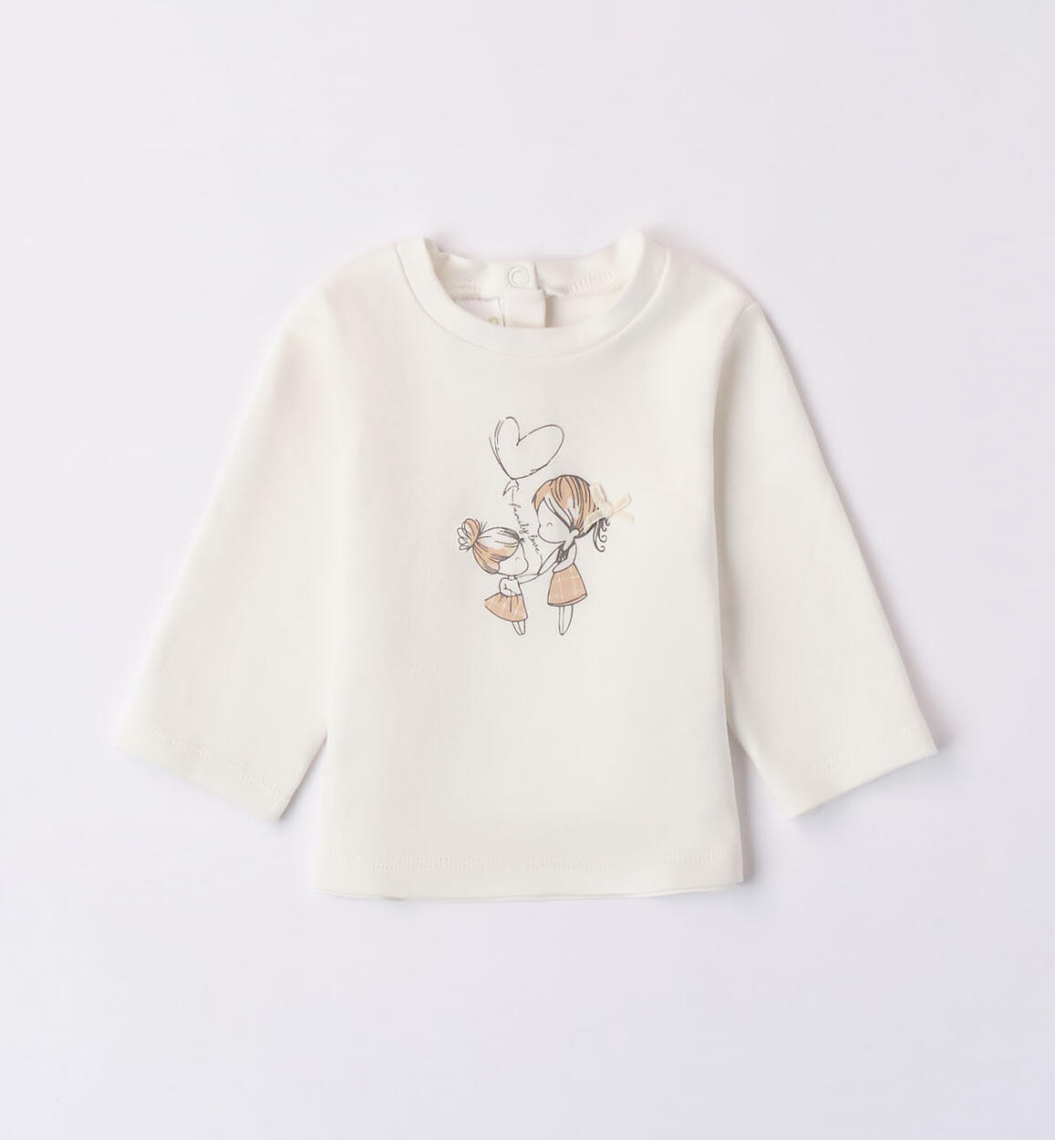 iDO 100% cotton T-shirt for girls from 1 to 24 months CREAM iDO