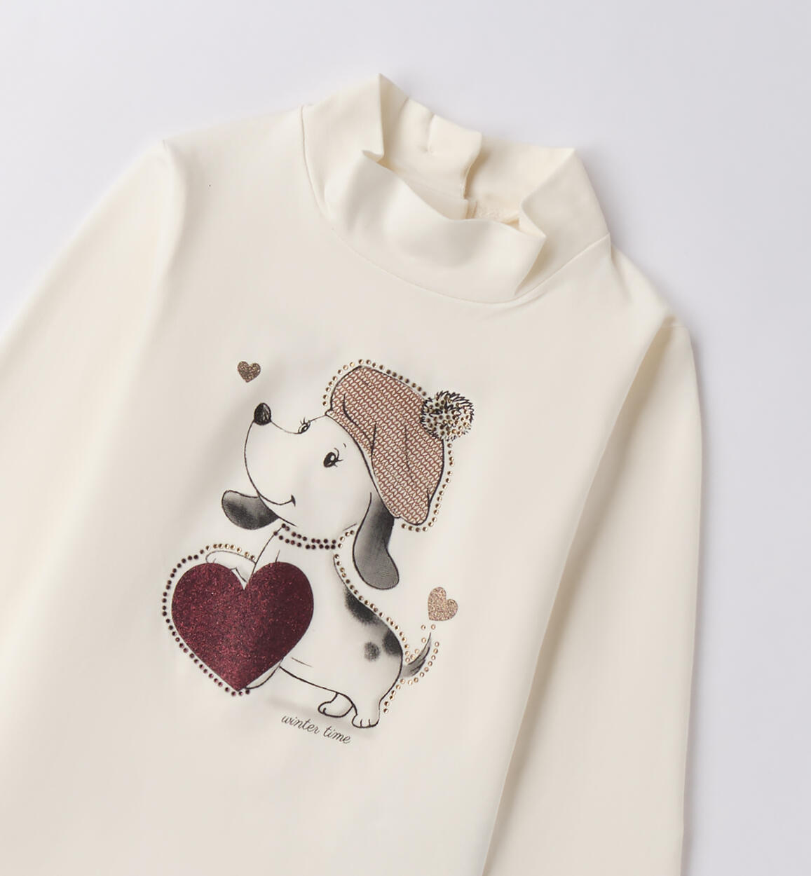 Maglietta bambina collo alto PANNA-0112 - 1484F73400