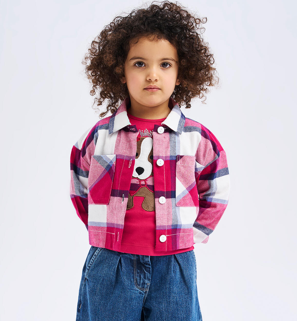 Maglietta bambina con cane ROSSO iDO
