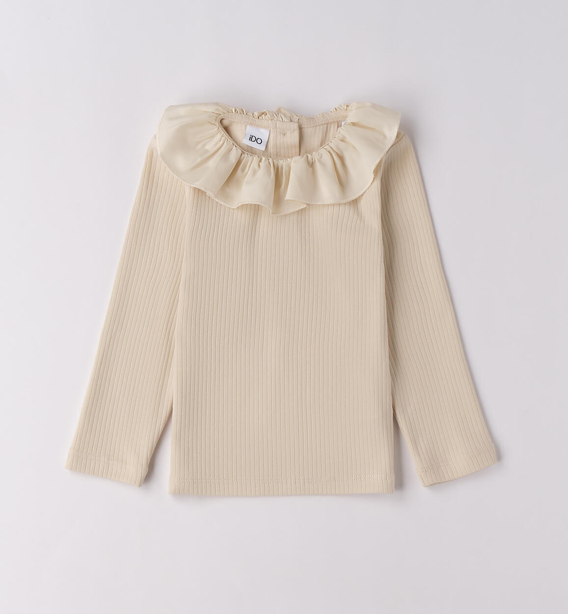 Maglietta bambina con colletto PANNA iDO