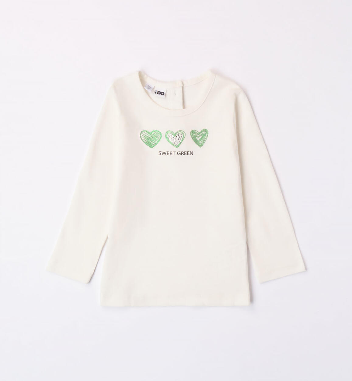 iDO heart T-shirt for girls from 9 months to 8 years CREAM iDO