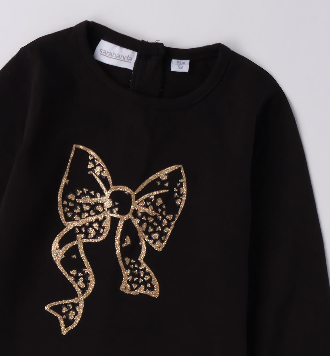 Maglietta bambina con fiocco NERO-0658 - 1480F22900