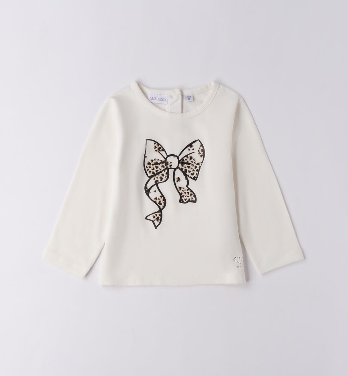 Maglietta bambina con fiocco PANNA Sarabanda