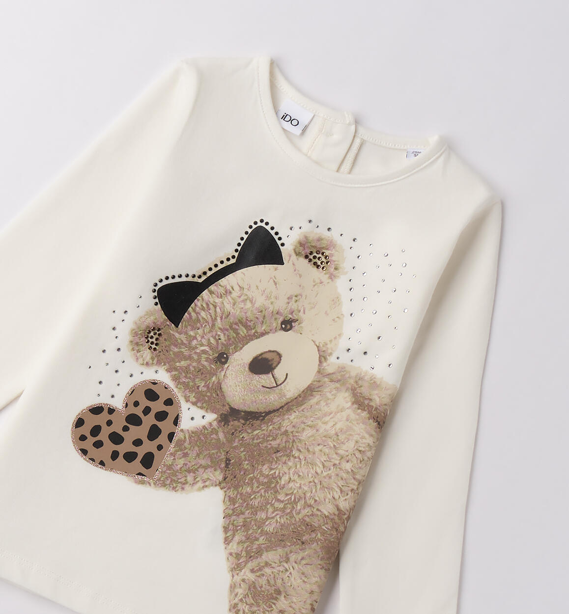 Maglietta bambina con orsetto PANNA-0112 - 1484F73000