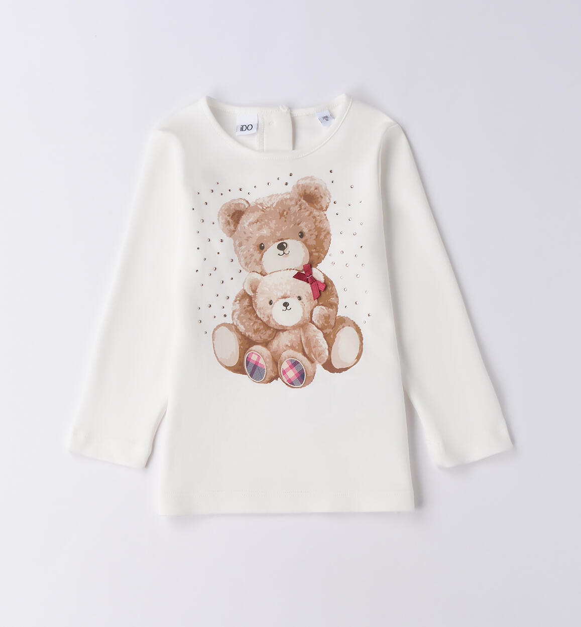 Maglietta bambina con orso PANNA iDO