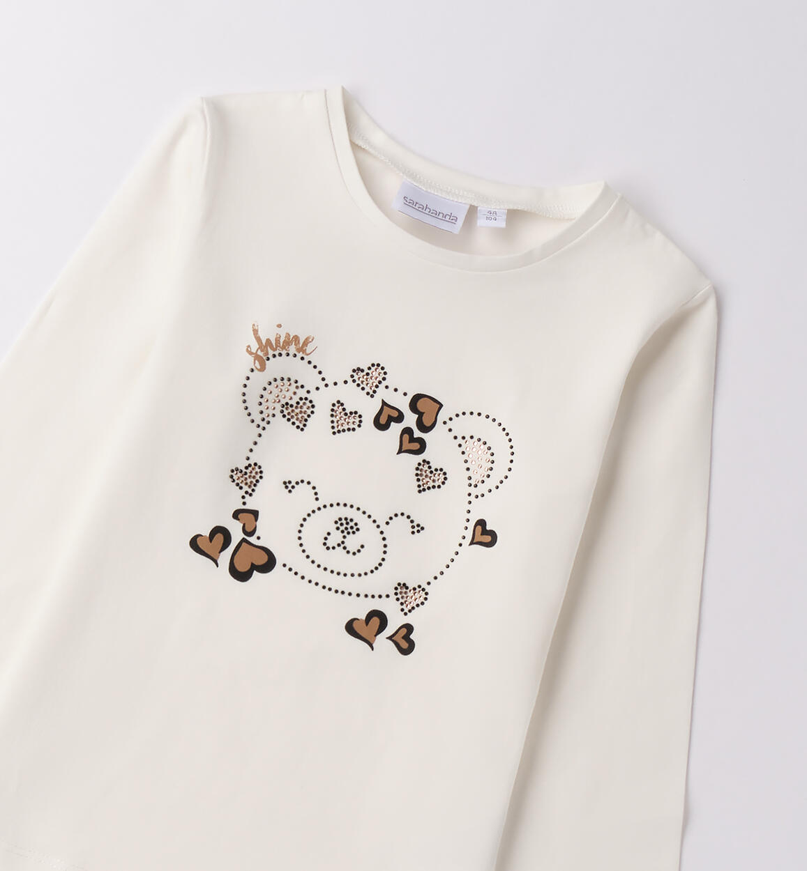 Maglietta bambina con orso PANNA-0112 - 1480F23000