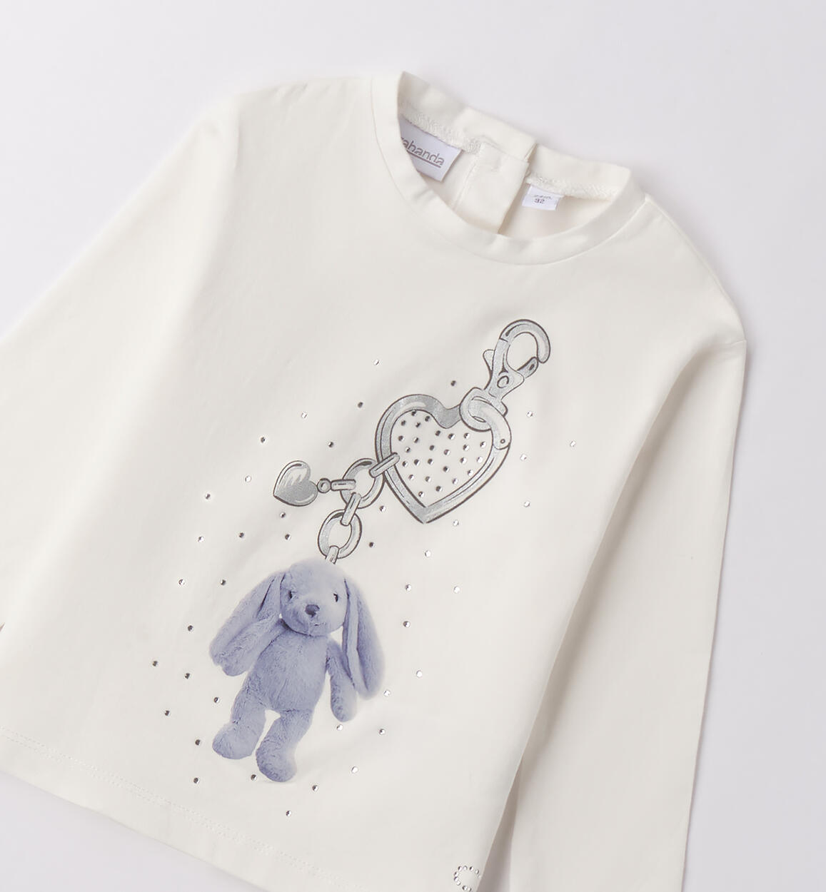 Maglietta bambina con strass PANNA-0112 - 1480F32000