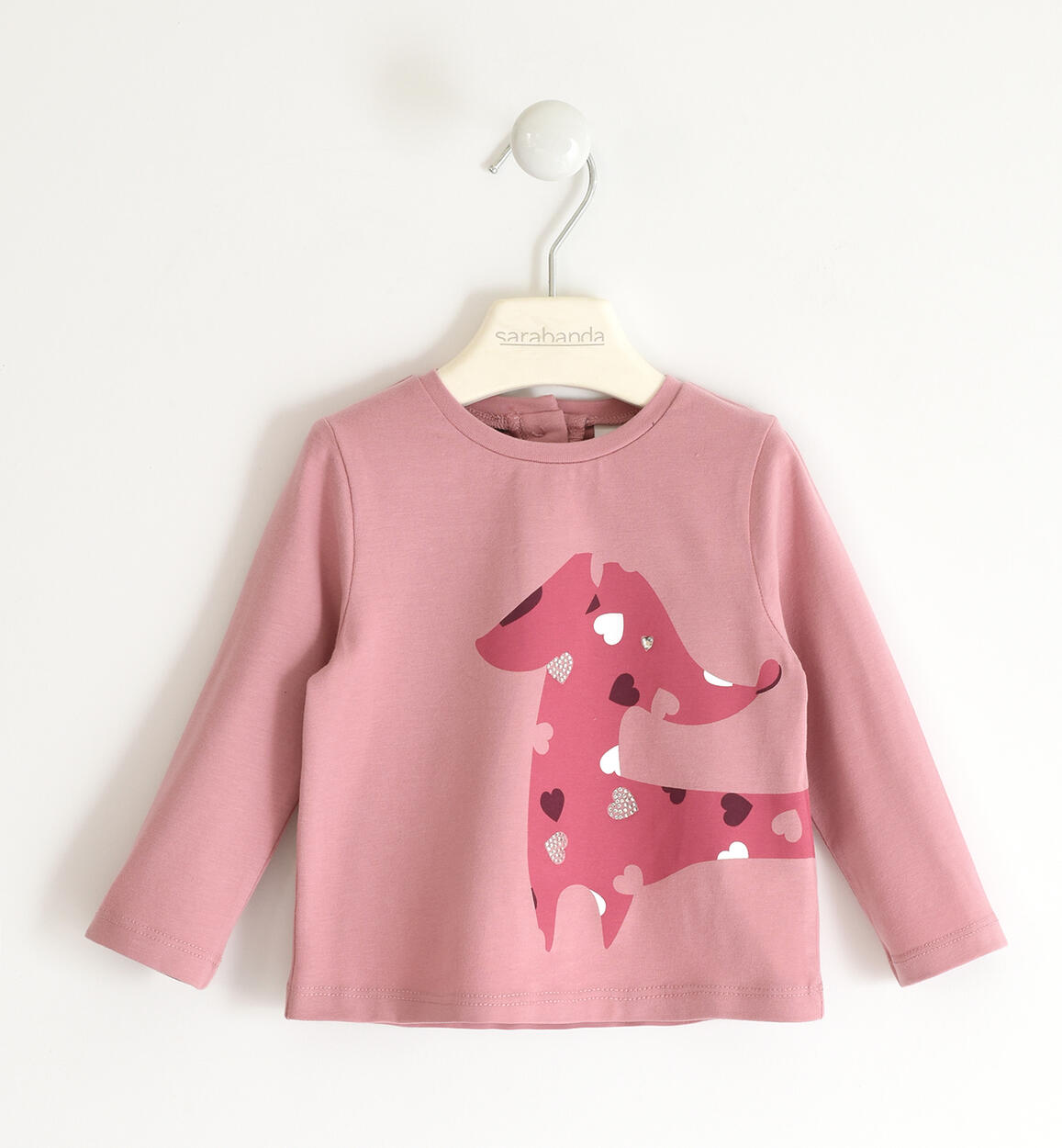 Sarabanda girl's t-shirt with rhinestones from 9 months to 8 years PINK Sarabanda