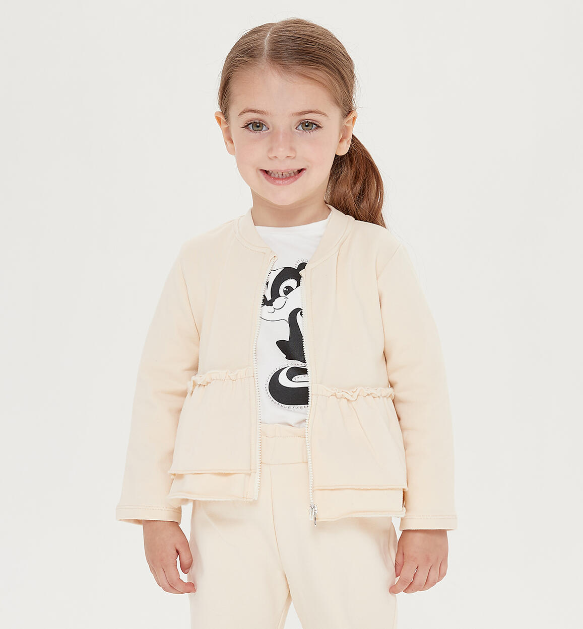 Sarabanda long-sleeved t-shirt for girls from 9 months to 8 years CREAM Sarabanda