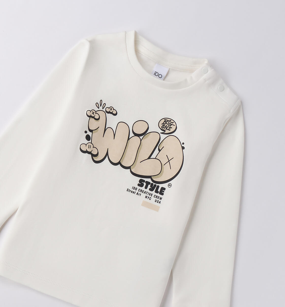 Maglietta bambino con scritta PANNA-0112 - 1204F25300