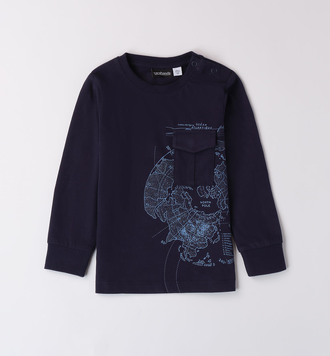 Maglietta bambino con tasche BLU Sarabanda