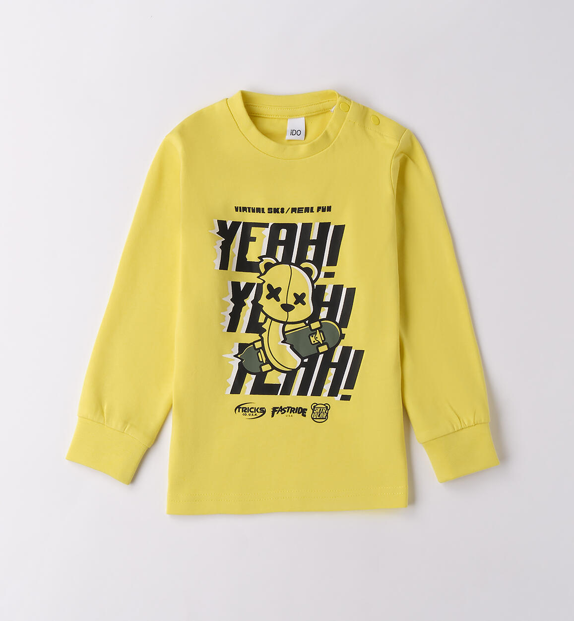 Maglietta bambino girocollo GIALLO-1432 - 1204F24100