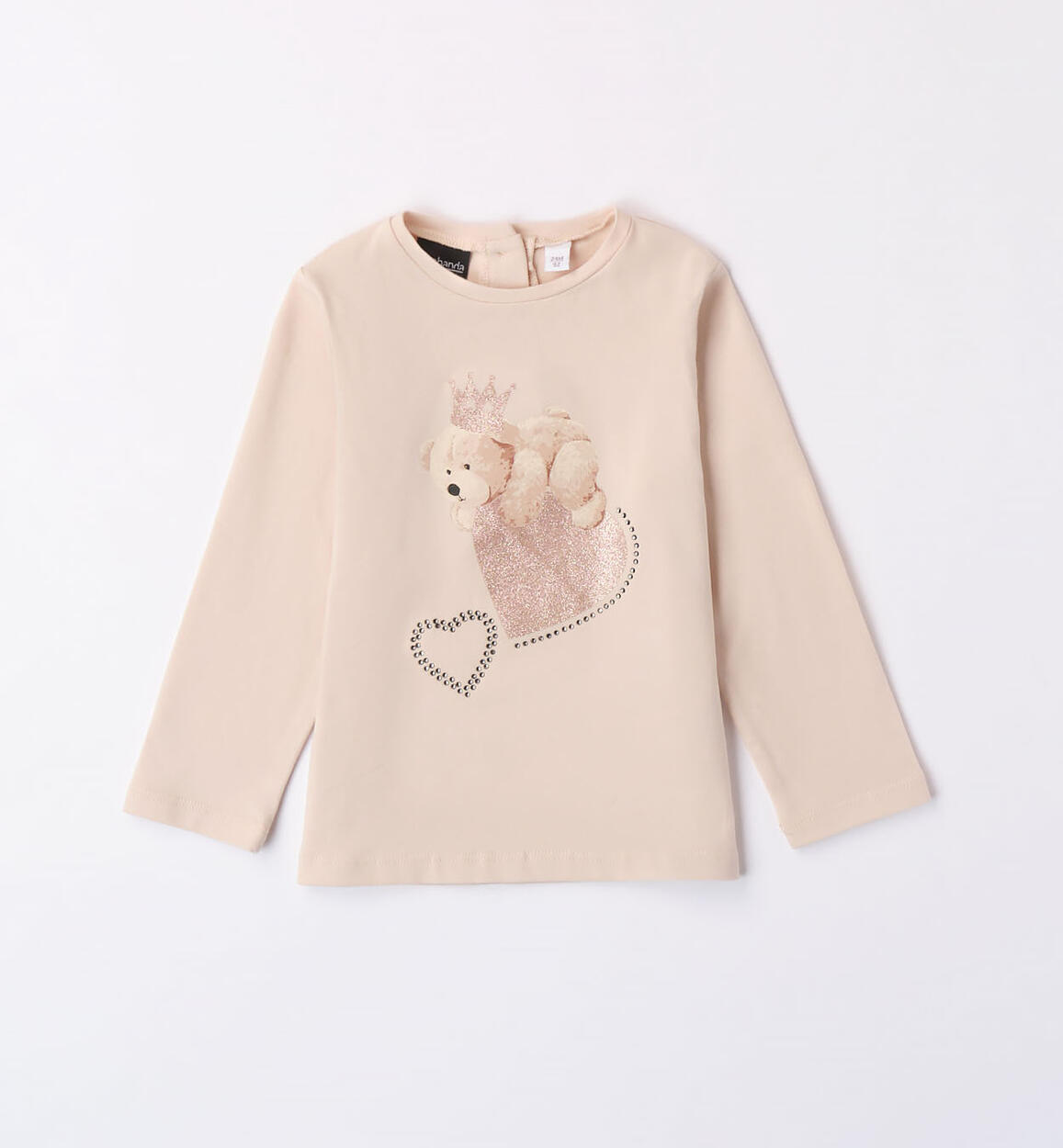 Sarabanda t-shirt with rhinestones for girls from 9 months to 8 years BEIGE Sarabanda