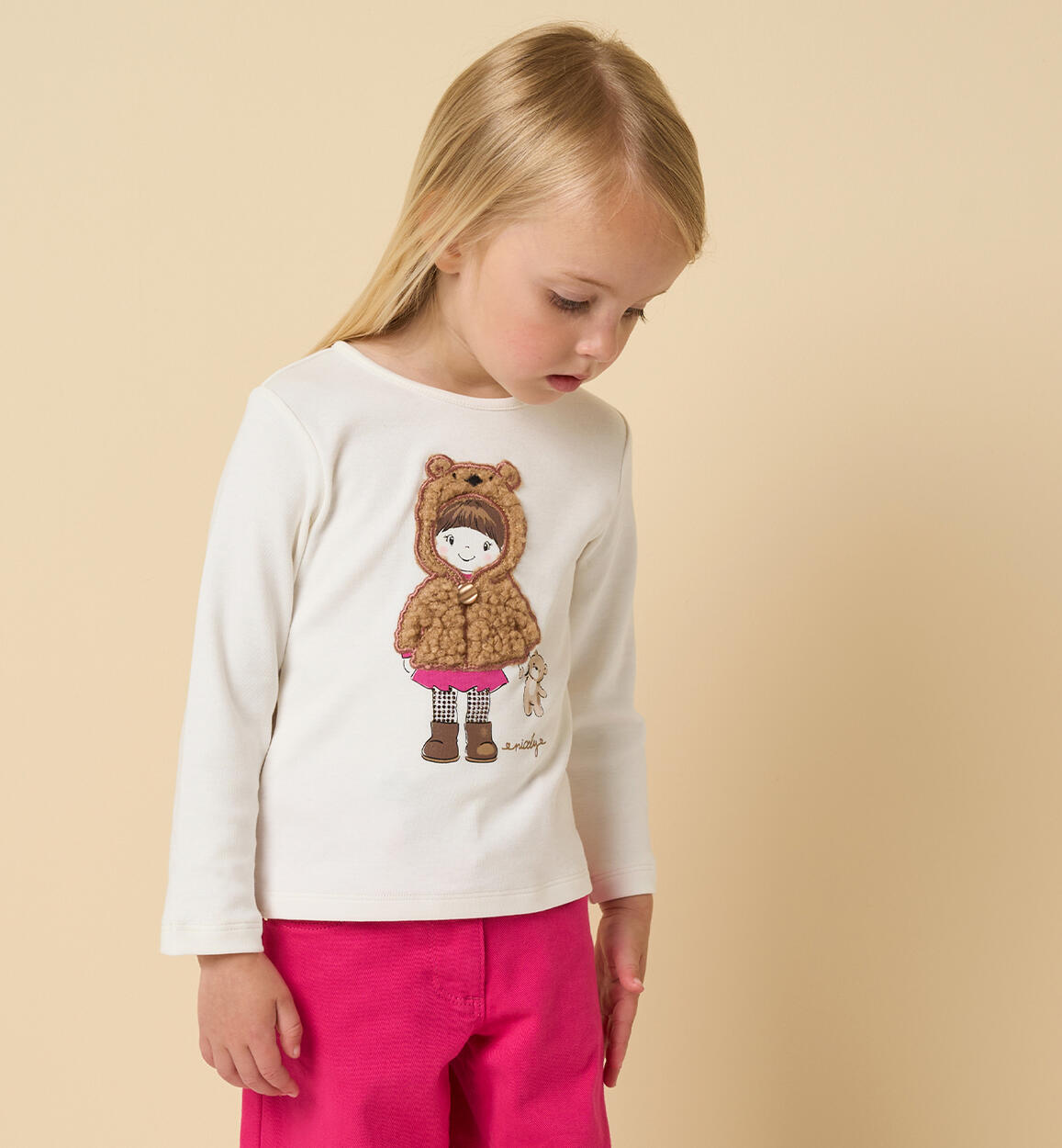Maglietta bianca per bambina PANNA iDO