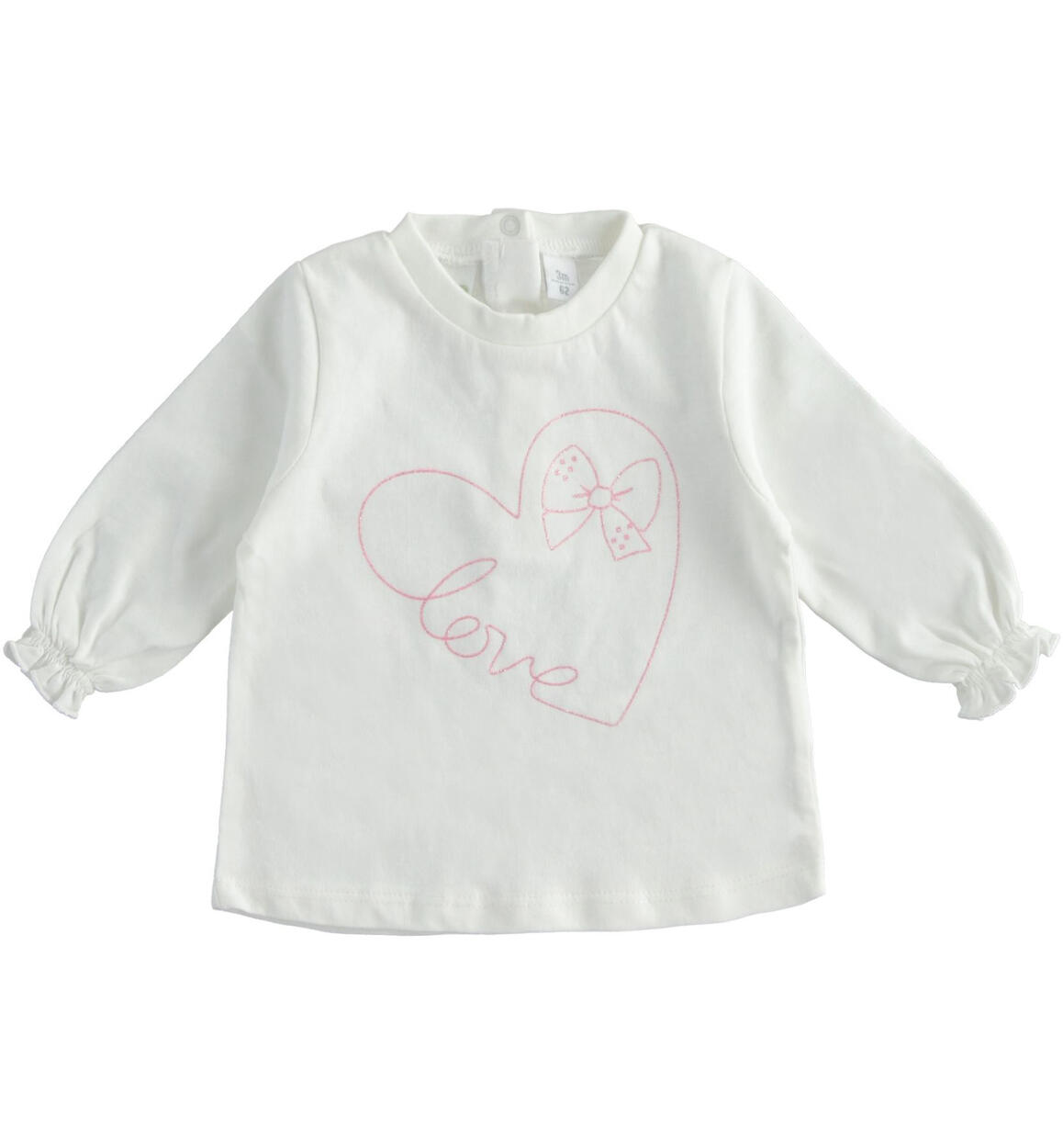 Baby girl t-shirt with heart from 1 to 24 months iDO CREAM iDO
