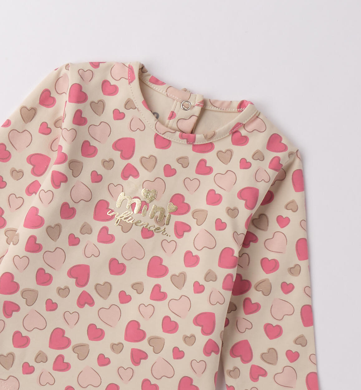 Maglietta bimba neonata BEIGE-ROSA-6BSG - 0484F08600