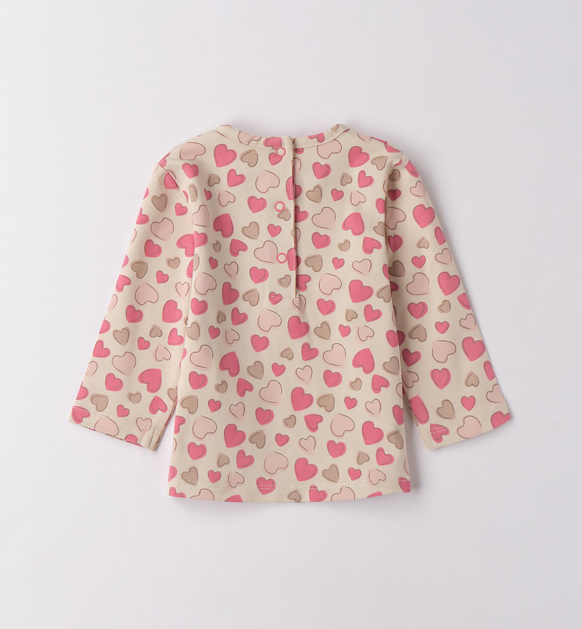 Maglietta bimba neonata BEIGE-ROSA-6BSG - 0484F08600