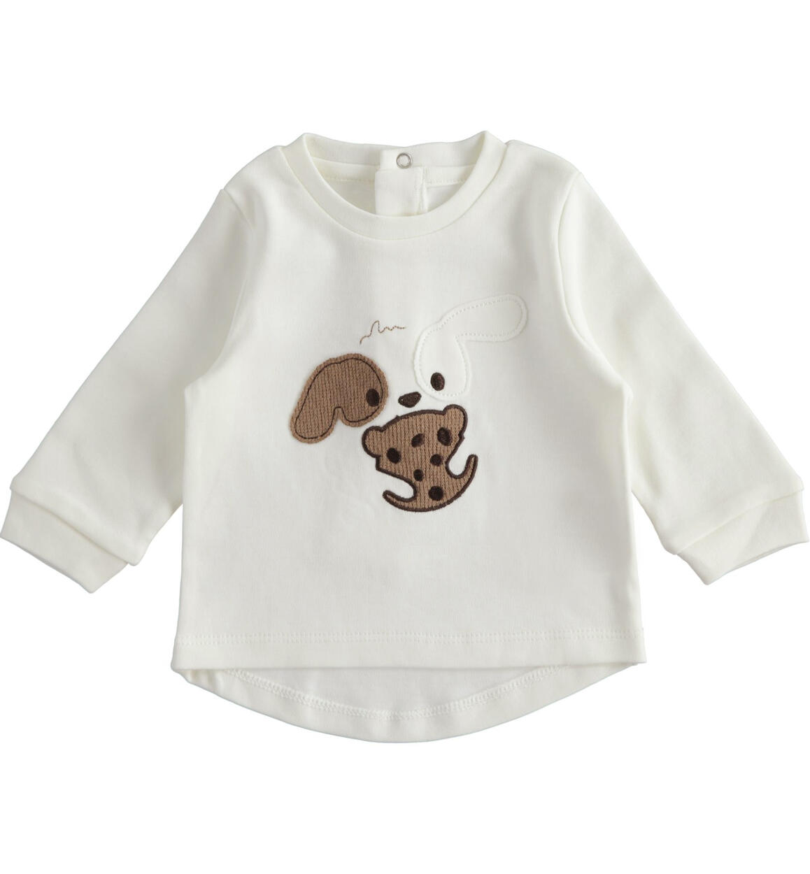 Minibanda boy's warm cotton t-shirt from 1 to 24 months CREAM Minibanda