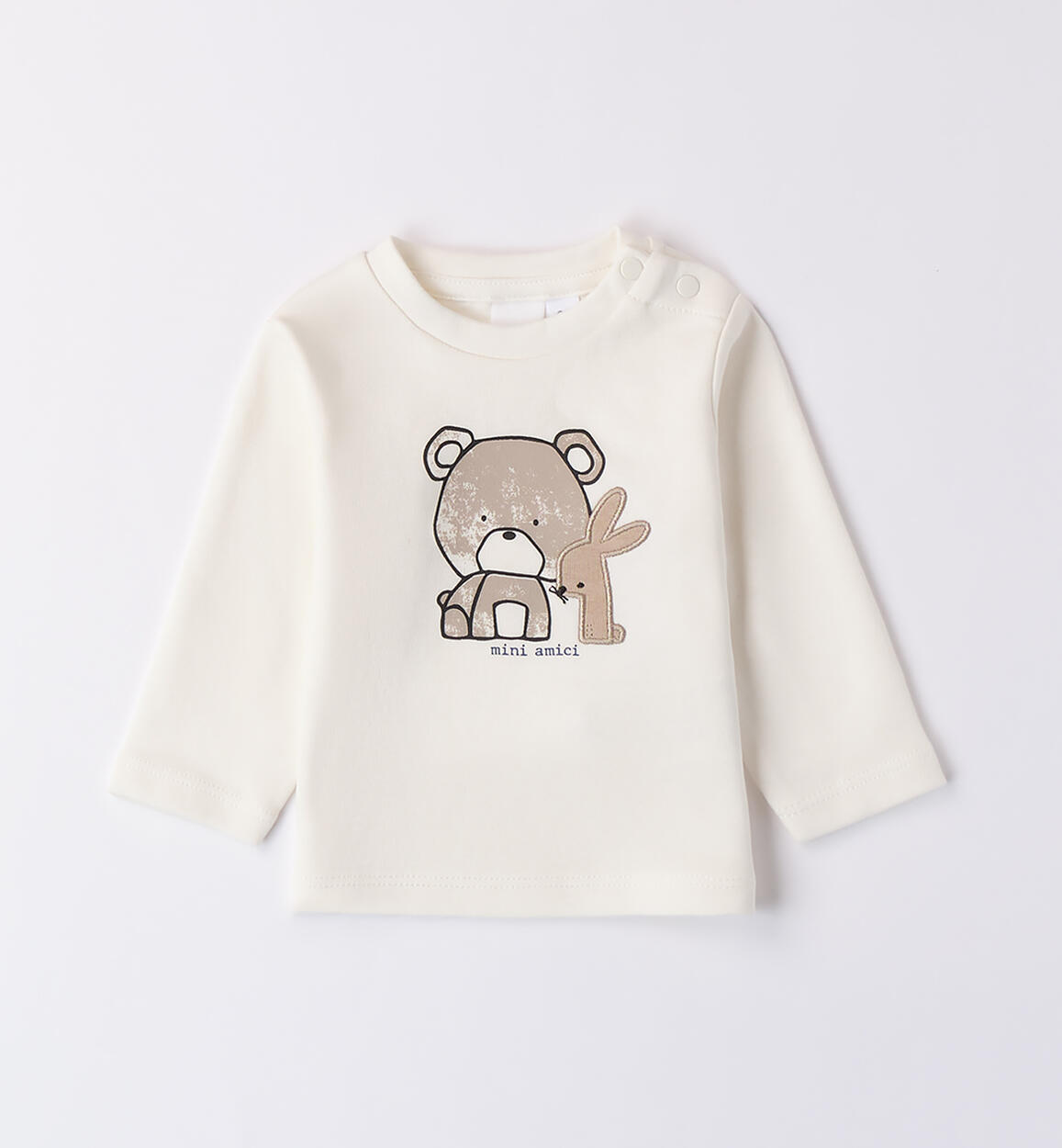 Maglietta bimbo con orsetto PANNA iDO