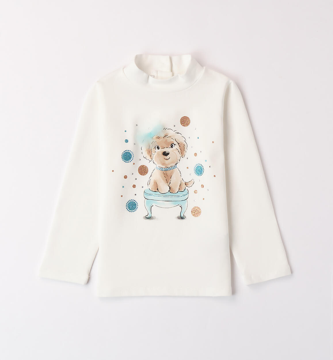 Maglietta collo alto bambina PANNA iDO