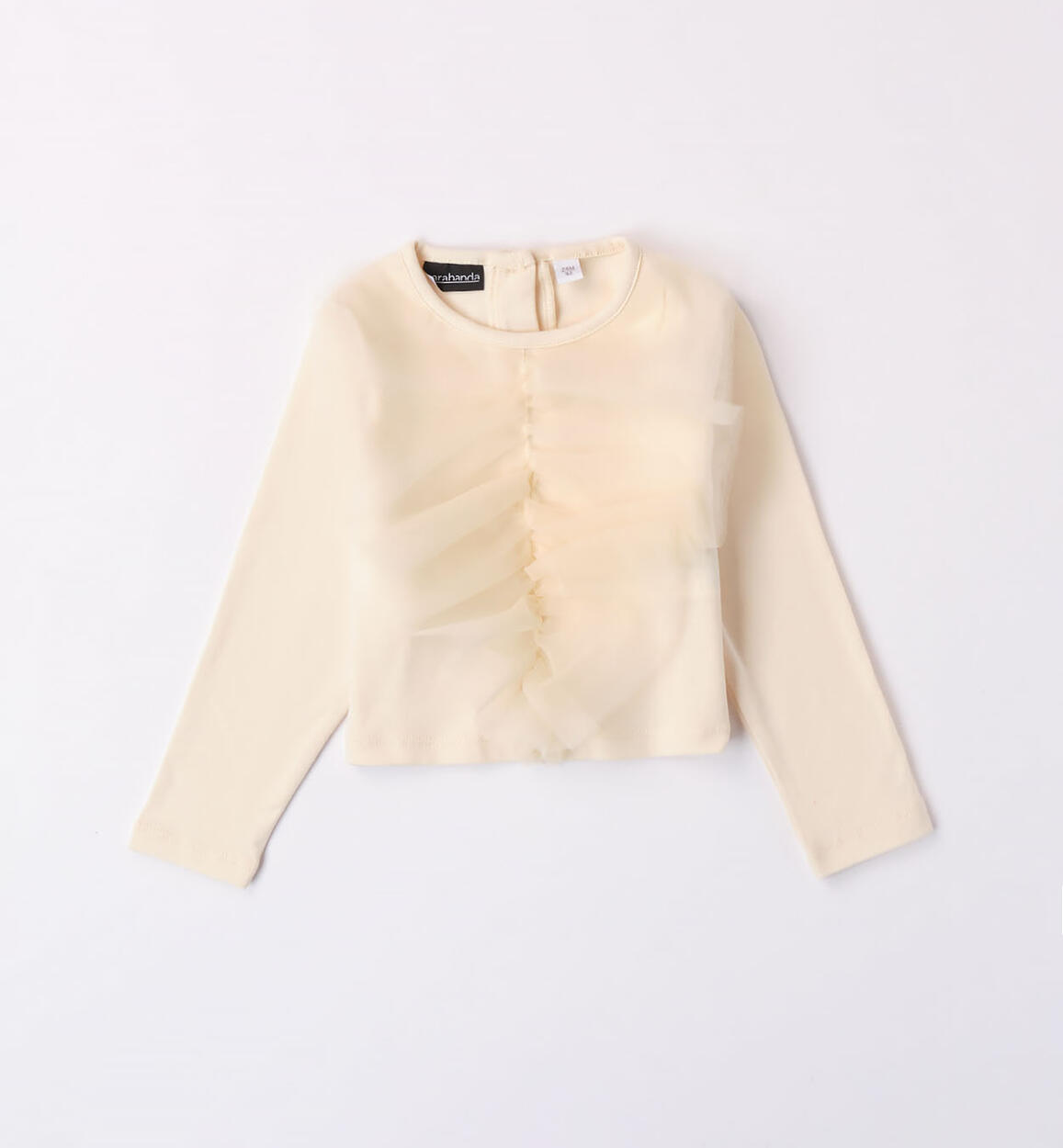 Sarabanda t-shirt with tulle for girls from 9 months to 8 years BEIGE Sarabanda