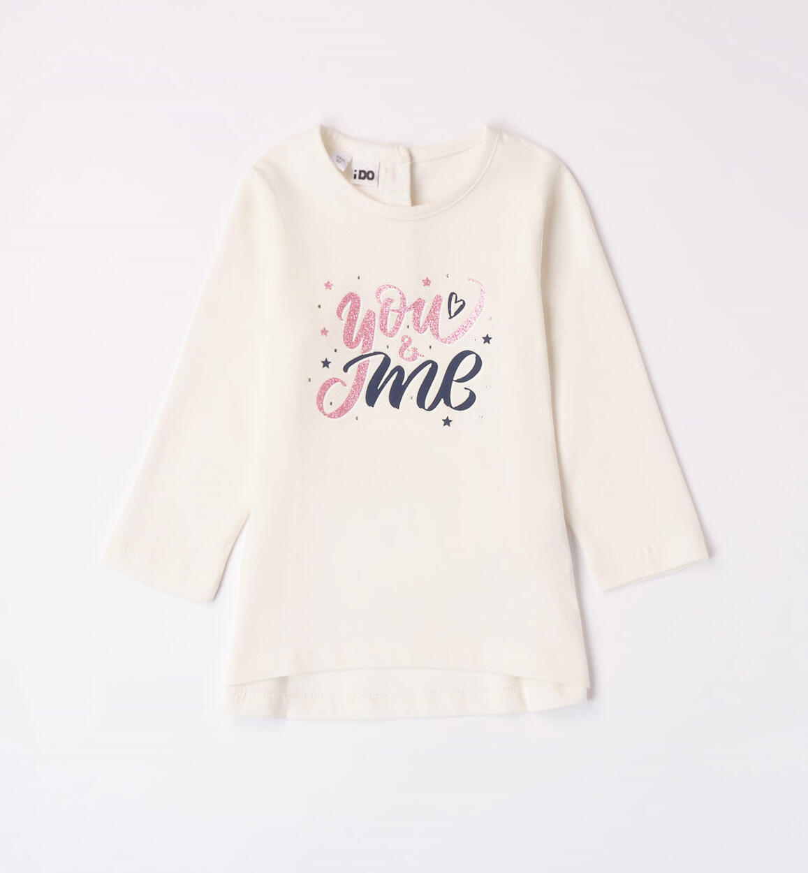 iDO glitter T-shirt for girls from 9 months to 8 years CREAM iDO