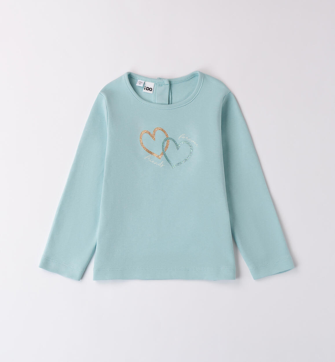 Maglietta da bambina con cuori VERDE iDO