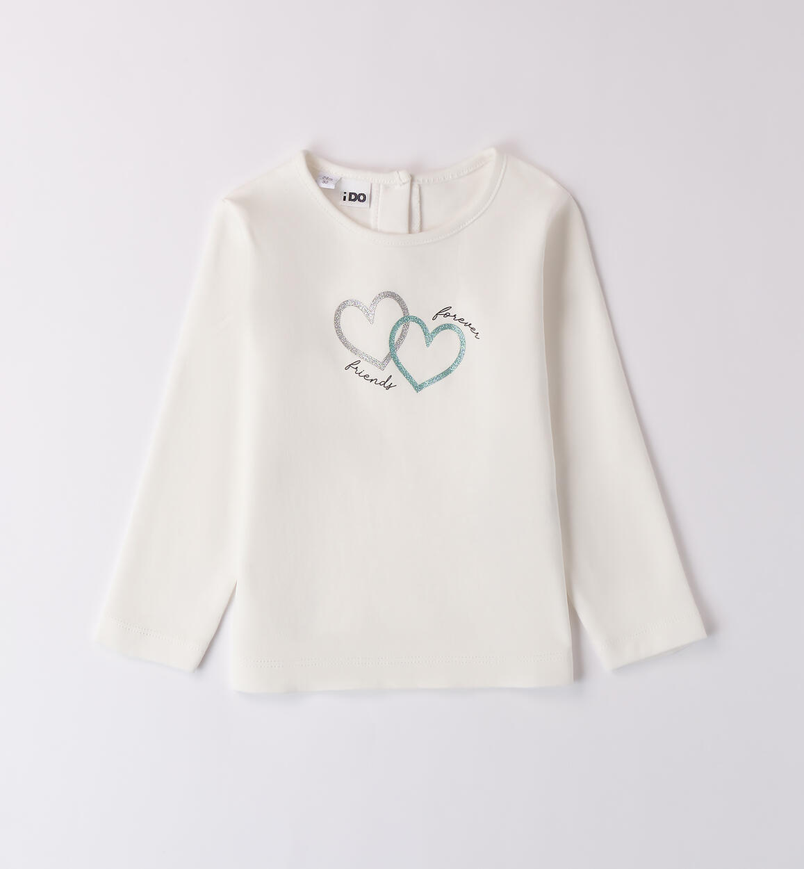 Maglietta da bambina con cuori PANNA iDO