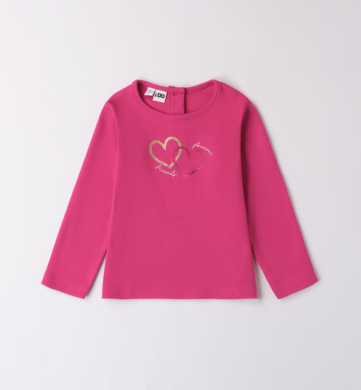 Maglietta da bambina con cuori FUCSIA iDO