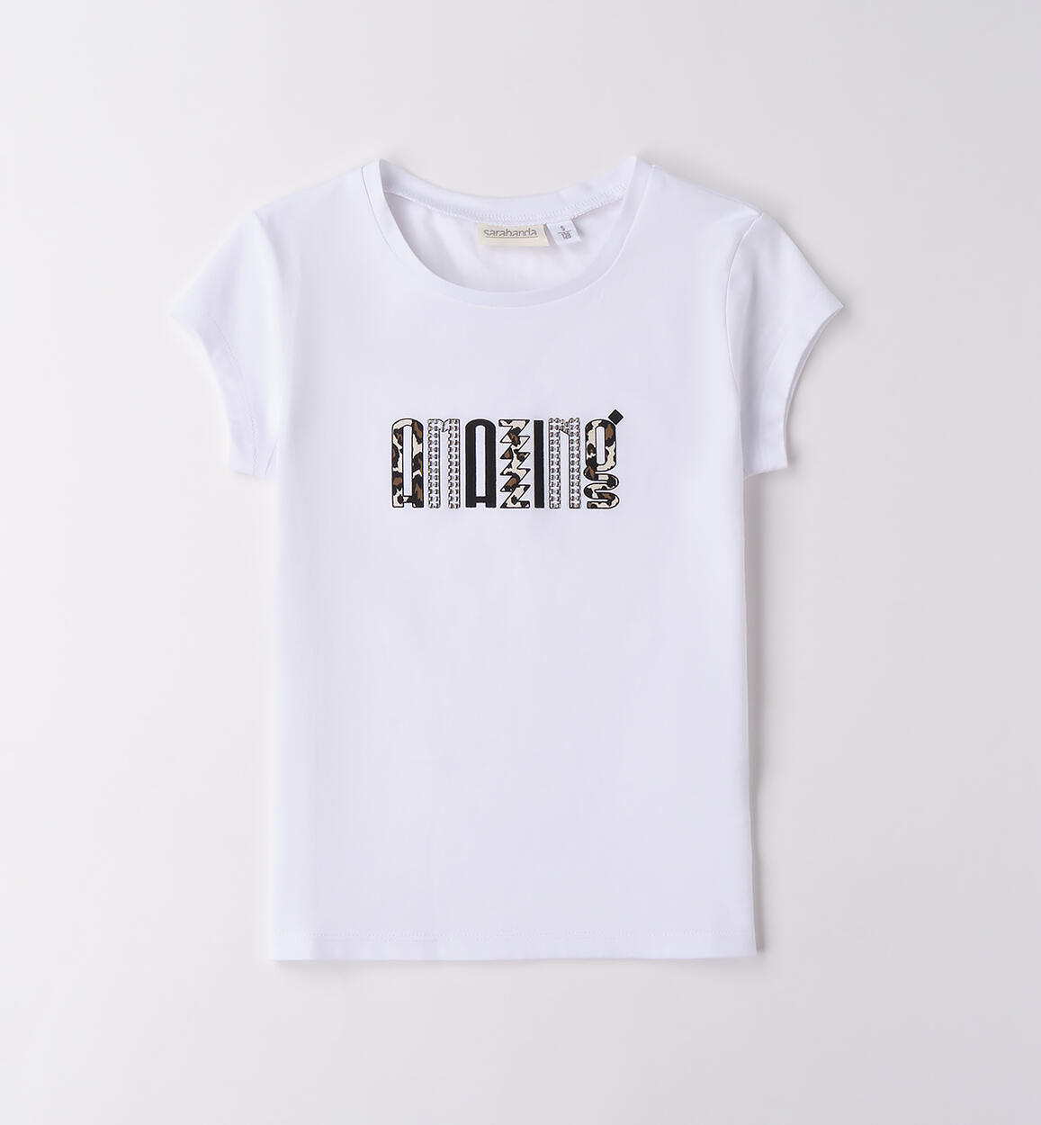 Maglietta da ragazza manica corta BIANCO Sarabanda