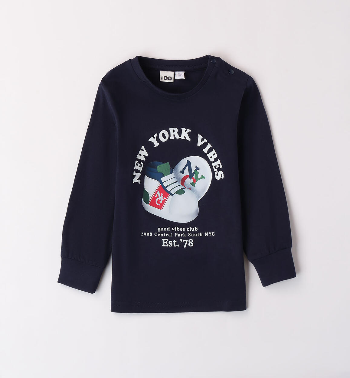 Maglietta girocollo NYC per bambino BLU iDO
