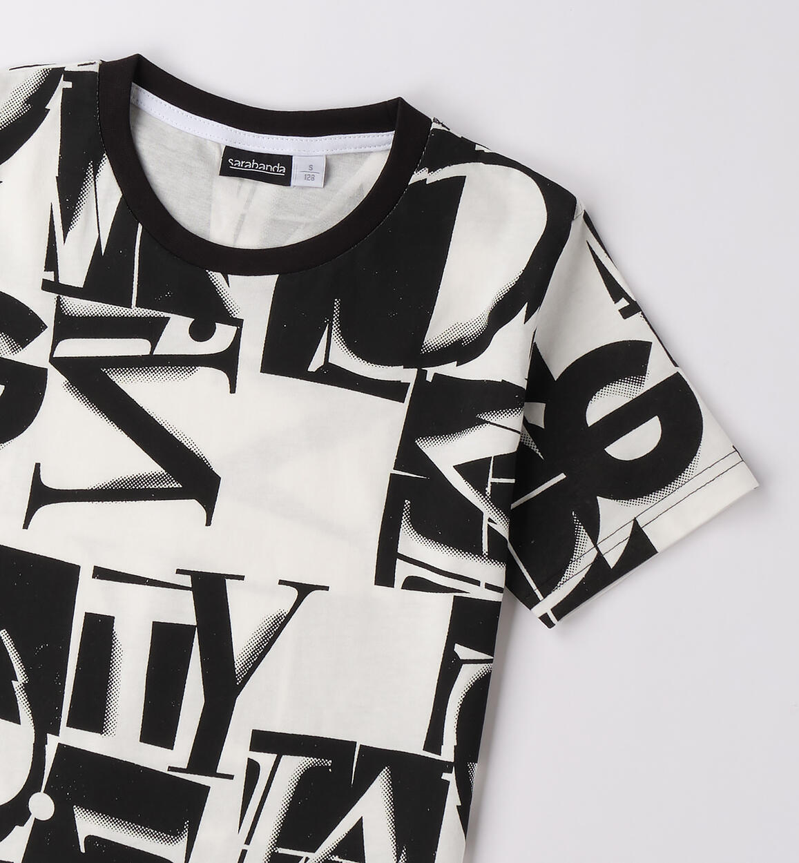 Maglietta manica corta ragazzo BIANCO-NERO-6BPS - 2430B73800