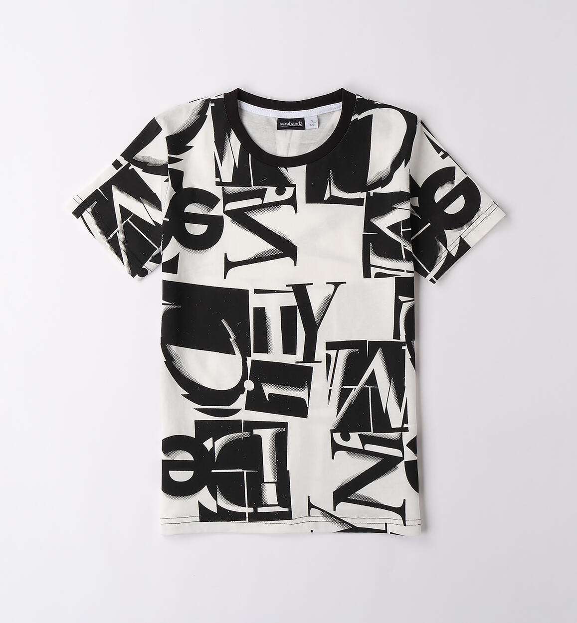 Maglietta manica corta ragazzo BIANCO-NERO-6BPS - 2430B73800