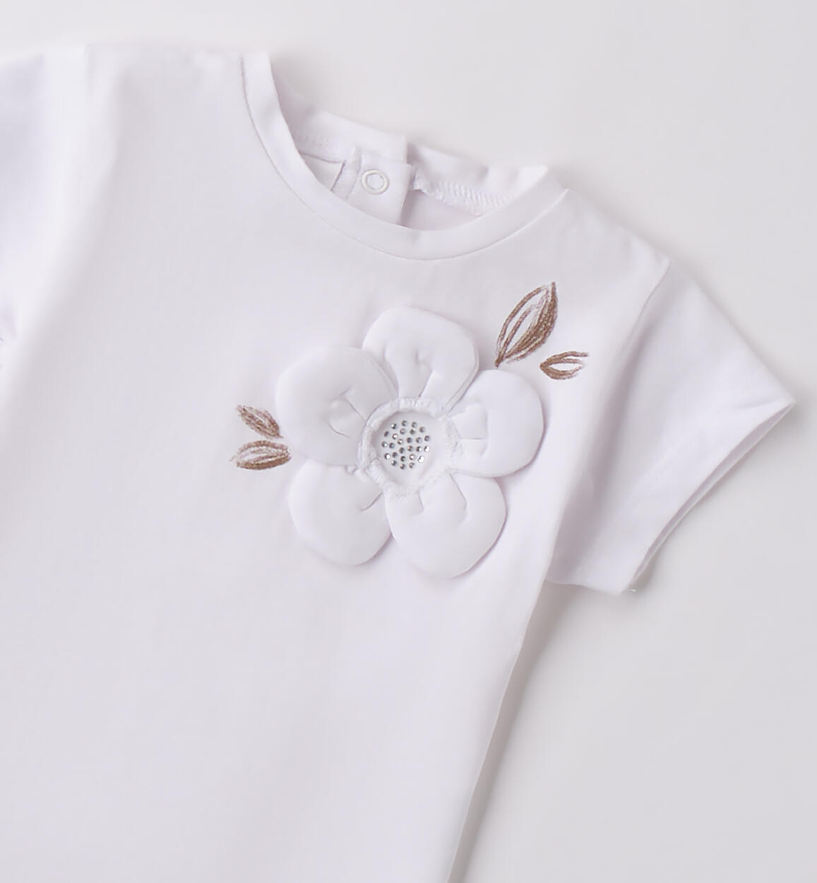 Maglietta maniche corte neonata BIANCO-0113 - 0494B18100