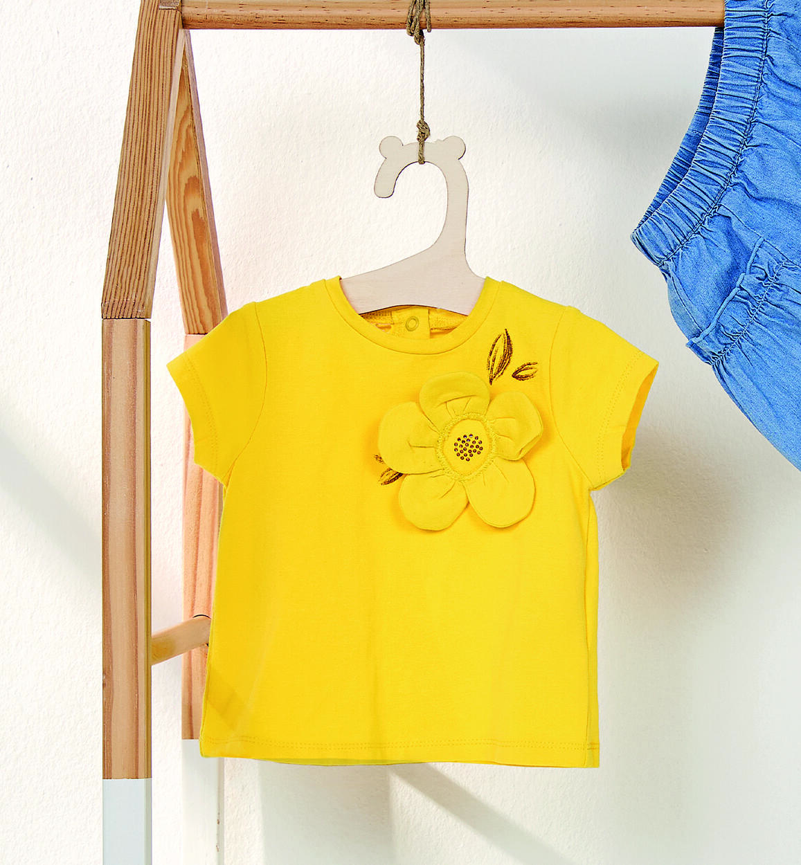 Maglietta maniche corte neonata GIALLO iDO