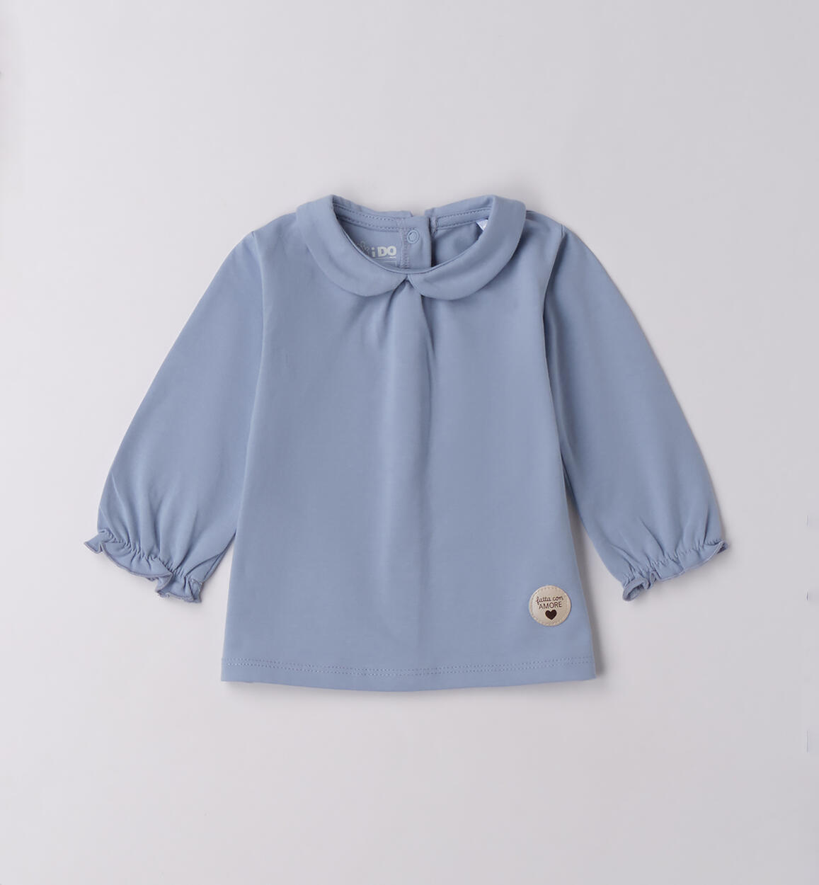 Maglietta neonata manica lunga BLU iDO