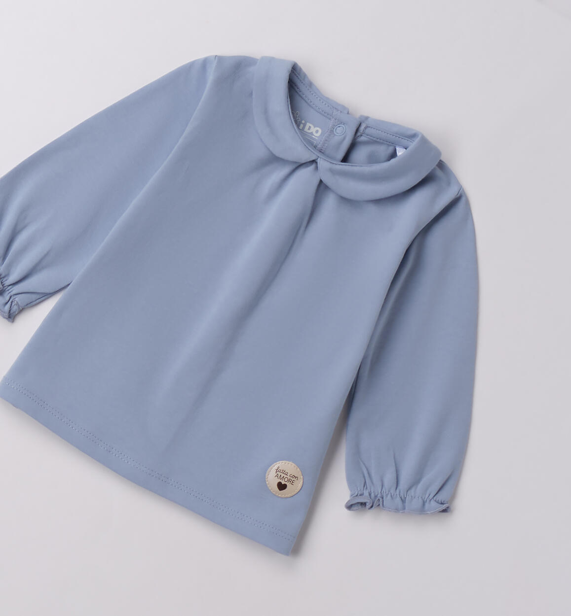 Maglietta neonata manica lunga AZZURRO-3814 - 0484F07900
