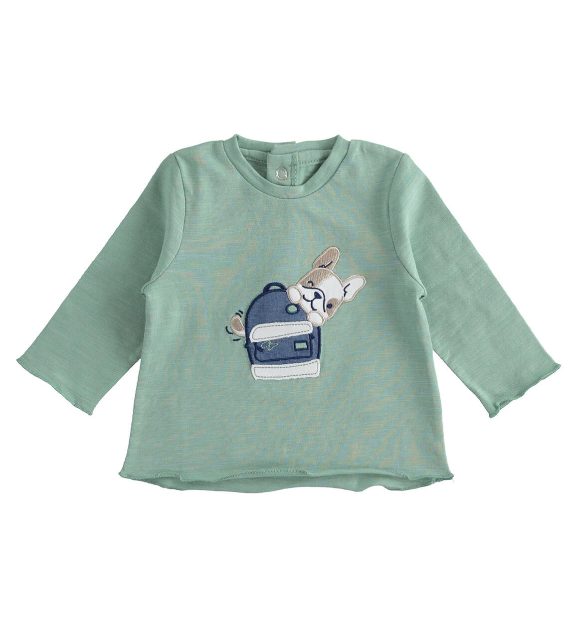 Newborn round neck 100% cotton t-shirt with various patterns from 1 to 24 months Minibanda GREEN Minibanda