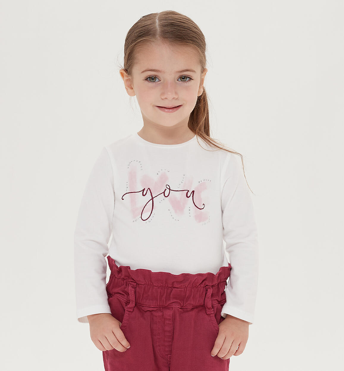 Sarabanda printed t-shirt for girls from 9 months to 8 years CREAM Sarabanda