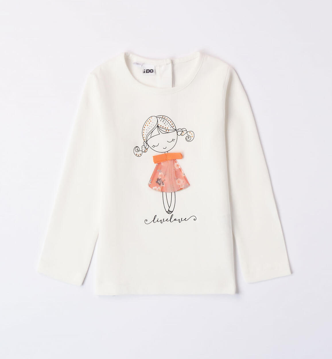 iDO tulle T-shirt for girls from 9 months to 8 years CREAM iDO