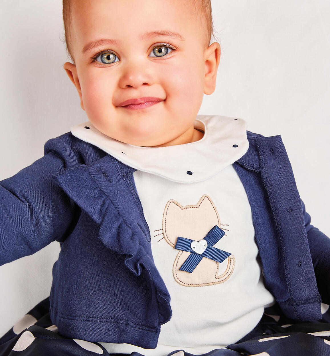 Maglietta per bimba con colletto PANNA Minibanda