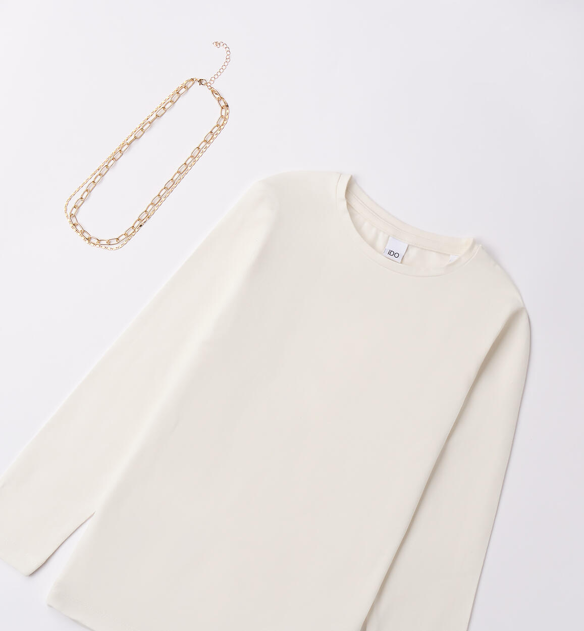 Maglietta per ragazza con collana PANNA-0112 - 2464F852K1
